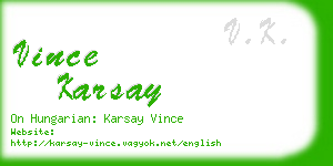 vince karsay business card